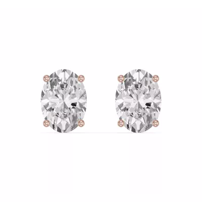 Oval Lab Diamond Stud Earrings