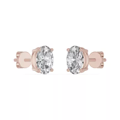 Oval Lab Diamond Stud Earrings