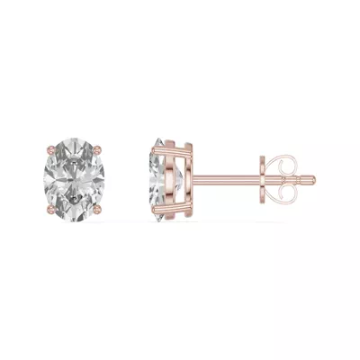 Oval Lab Diamond Stud Earrings