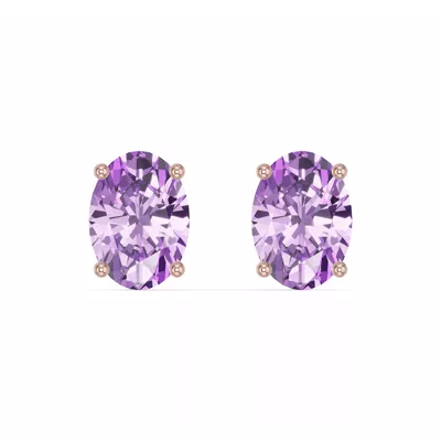 Oval Amethyst Stud Earrings