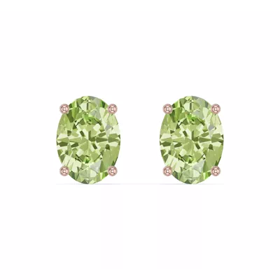 Oval Peridot Stud Earrings