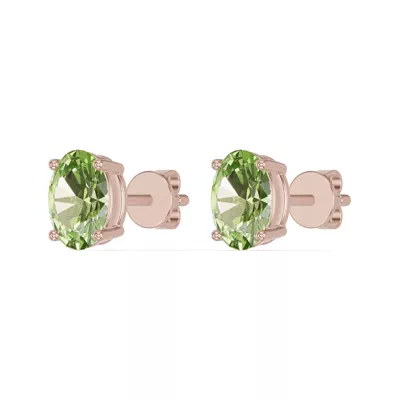 Oval Peridot Stud Earrings