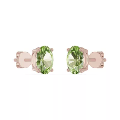 Oval Peridot Stud Earrings