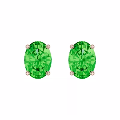 Oval Tsavorite Stud Earrings