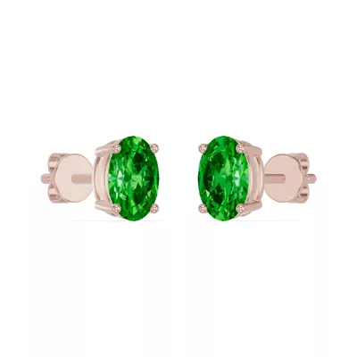 Oval Tsavorite Stud Earrings