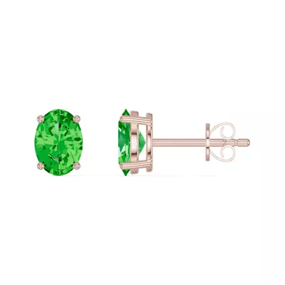 Oval Tsavorite Stud Earrings