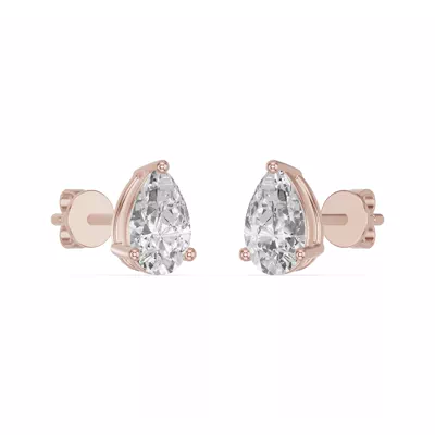 Pear-Shaped Lab Diamond Stud Earrings