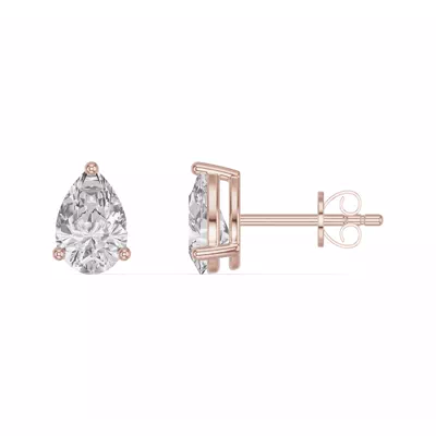 Pear-Shaped Lab Diamond Stud Earrings