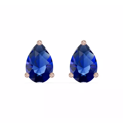 Pear-Shaped Sapphire Stud Earrings