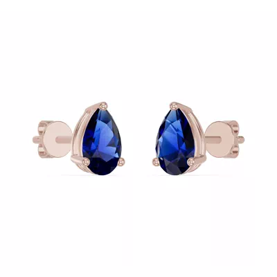 Pear-Shaped Sapphire Stud Earrings