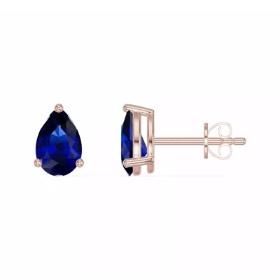 Pear-Shaped Sapphire Stud Earrings