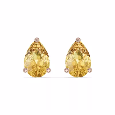 Pear-Shaped Citrine Stud Earrings