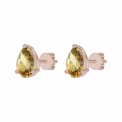 Pear-Shaped Citrine Stud Earrings