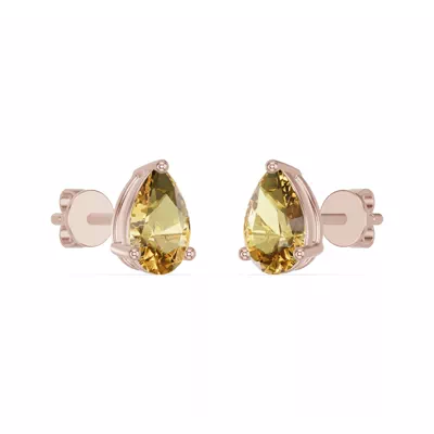 Pear-Shaped Citrine Stud Earrings