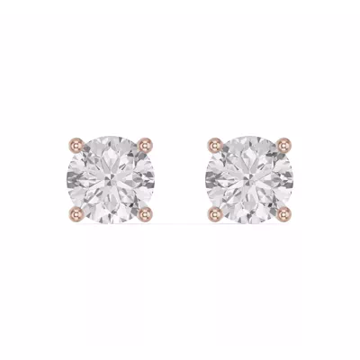Round Lab Diamond Stud Earrings