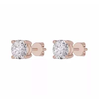 Round Lab Diamond Stud Earrings