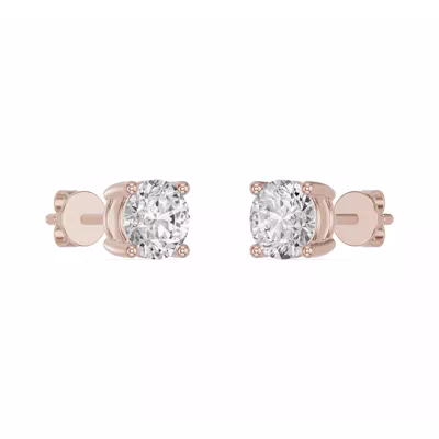 Round Lab Diamond Stud Earrings