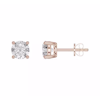 Round Lab Diamond Stud Earrings