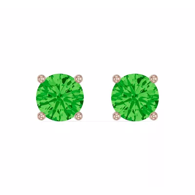 Round Tsavorite Stud Earrings