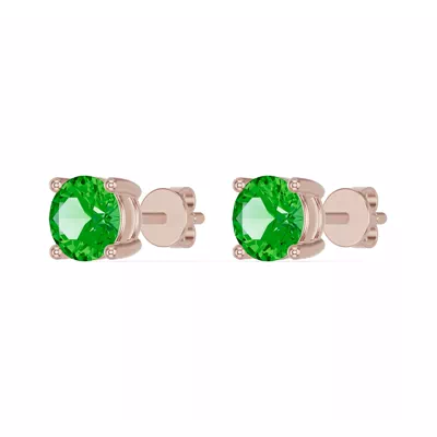 Round Tsavorite Stud Earrings