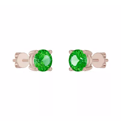 Round Tsavorite Stud Earrings