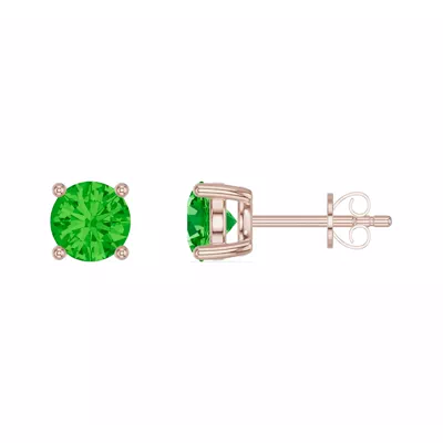 Round Tsavorite Stud Earrings