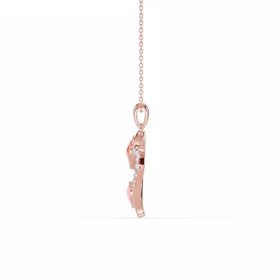 Duet Lab Pavé Heart Necklace – Red & Pink