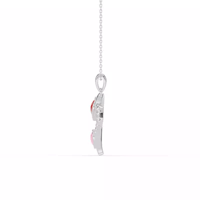 Duet Lab Pavé Heart Necklace – Red & Pink
