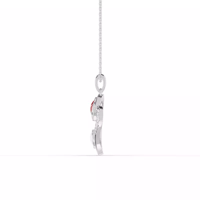 Duet Pavé Heart Necklace – Red & White