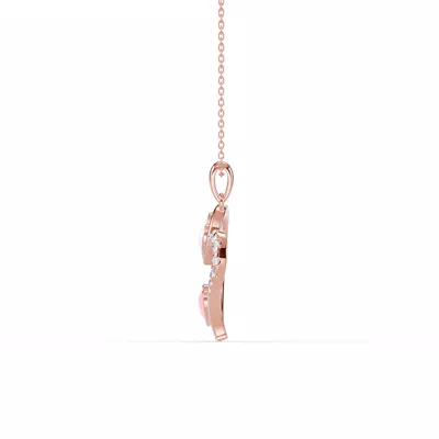 Duet Lab Pavé Heart Necklace – White & Pink