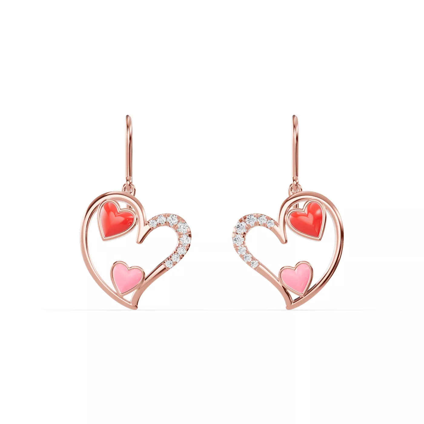 Heart in Pavé 14K Rose Gold Engagement Ring