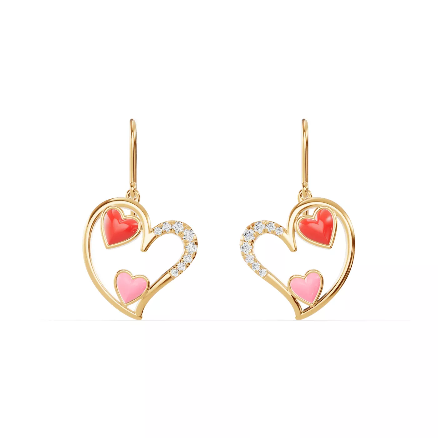 Heart in Pavé 14K Yellow Gold Engagement Ring