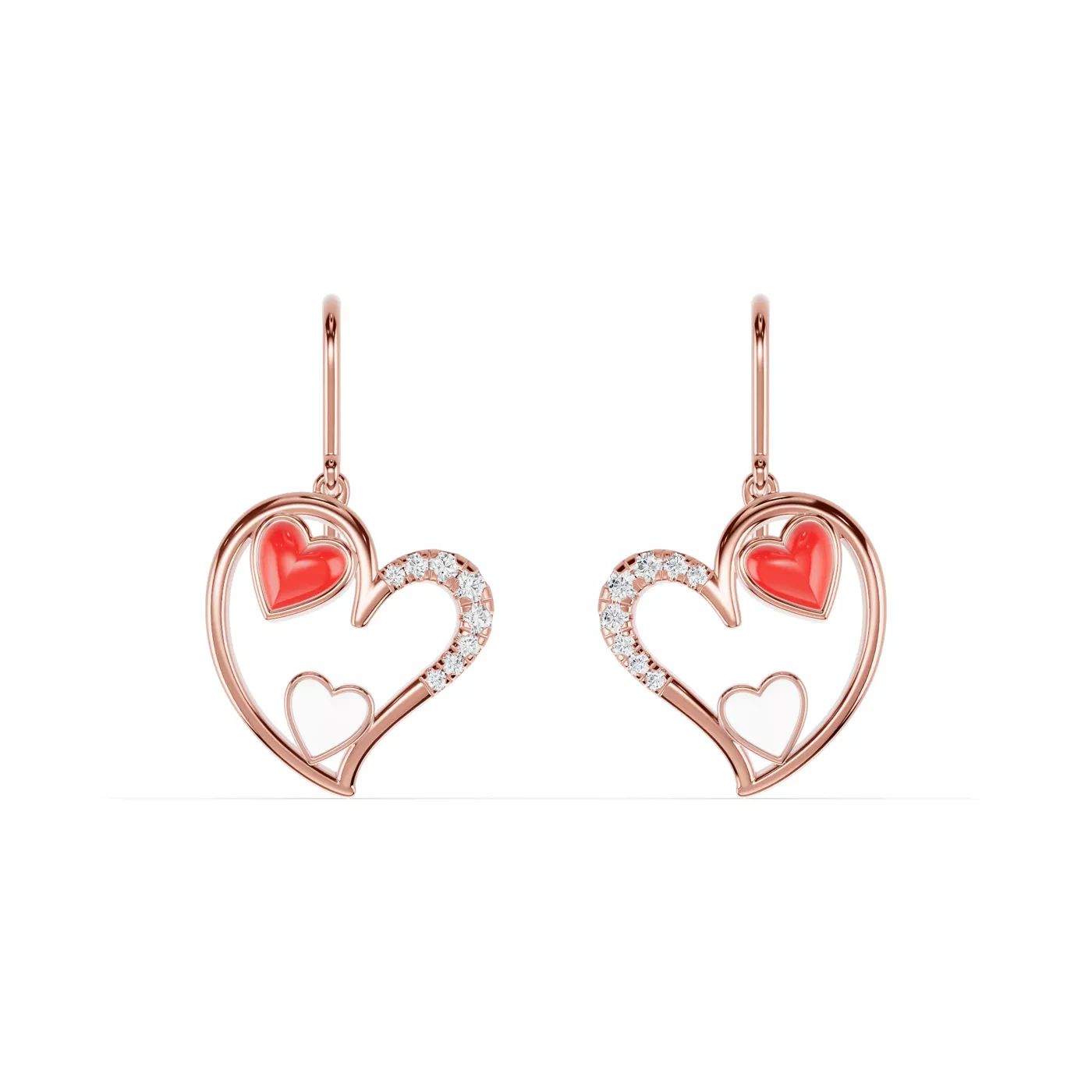 Heart in Pavé 14K Rose Gold Engagement Ring