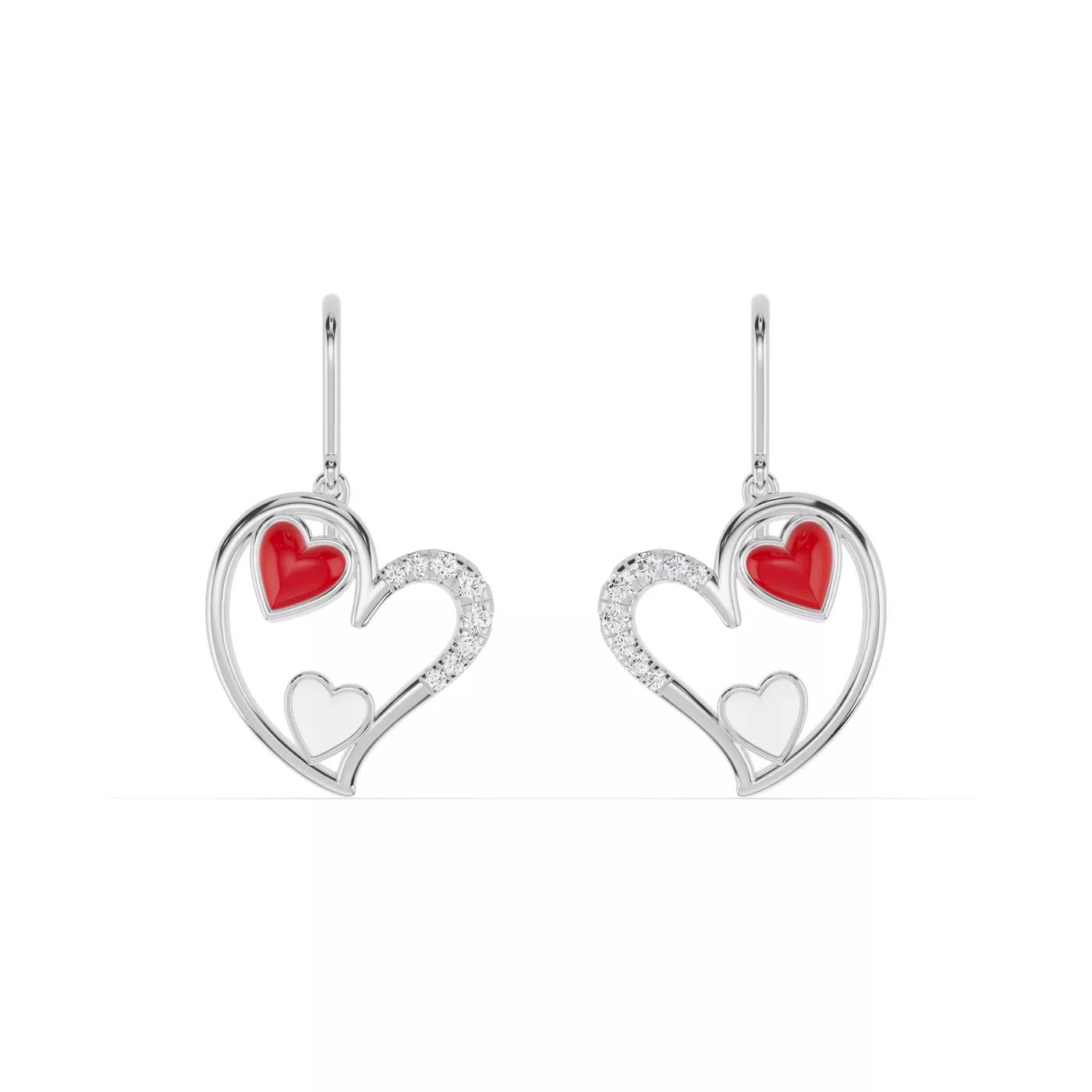 Heart in Pavé 14K White Gold Engagement Ring