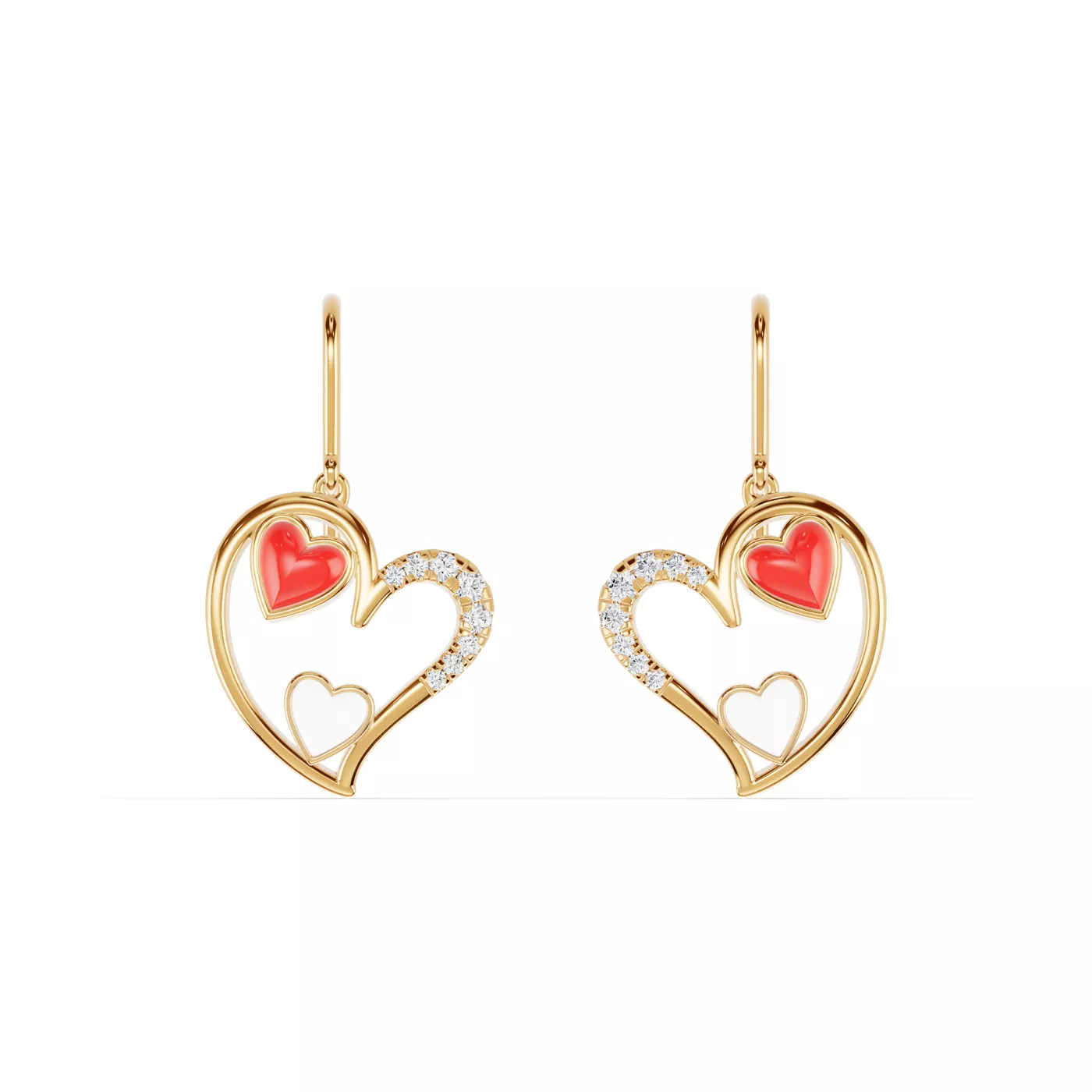 Heart in Pavé 14K Yellow Gold Engagement Ring