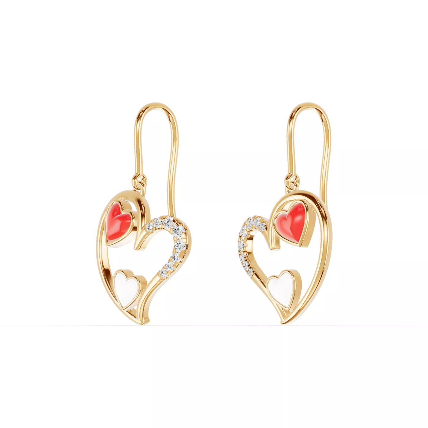 Heart in Pavé 14K Yellow Gold Engagement Ring