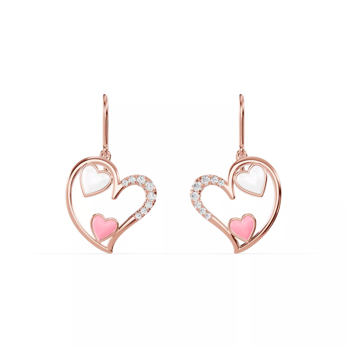 Heart in Pavé 14K Rose Gold Engagement Ring