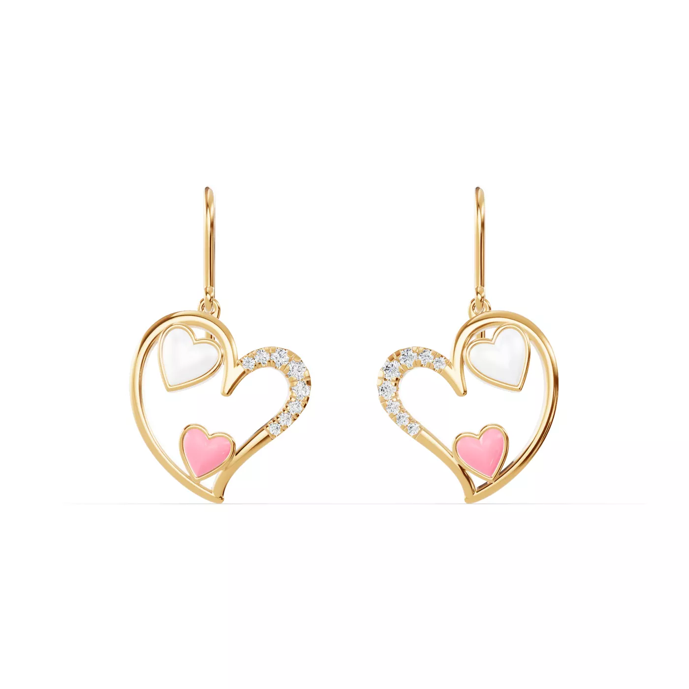 Heart in Pavé 14K Yellow Gold Engagement Ring