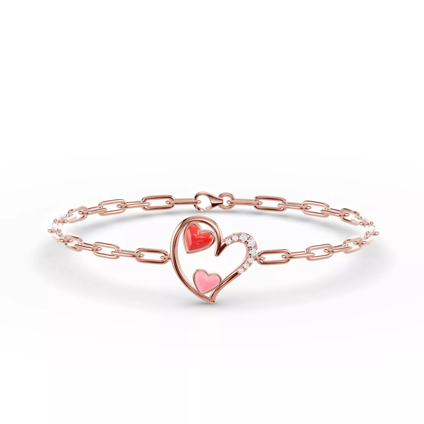 Heart Detail Design 14K Rose Gold Engagement Ring