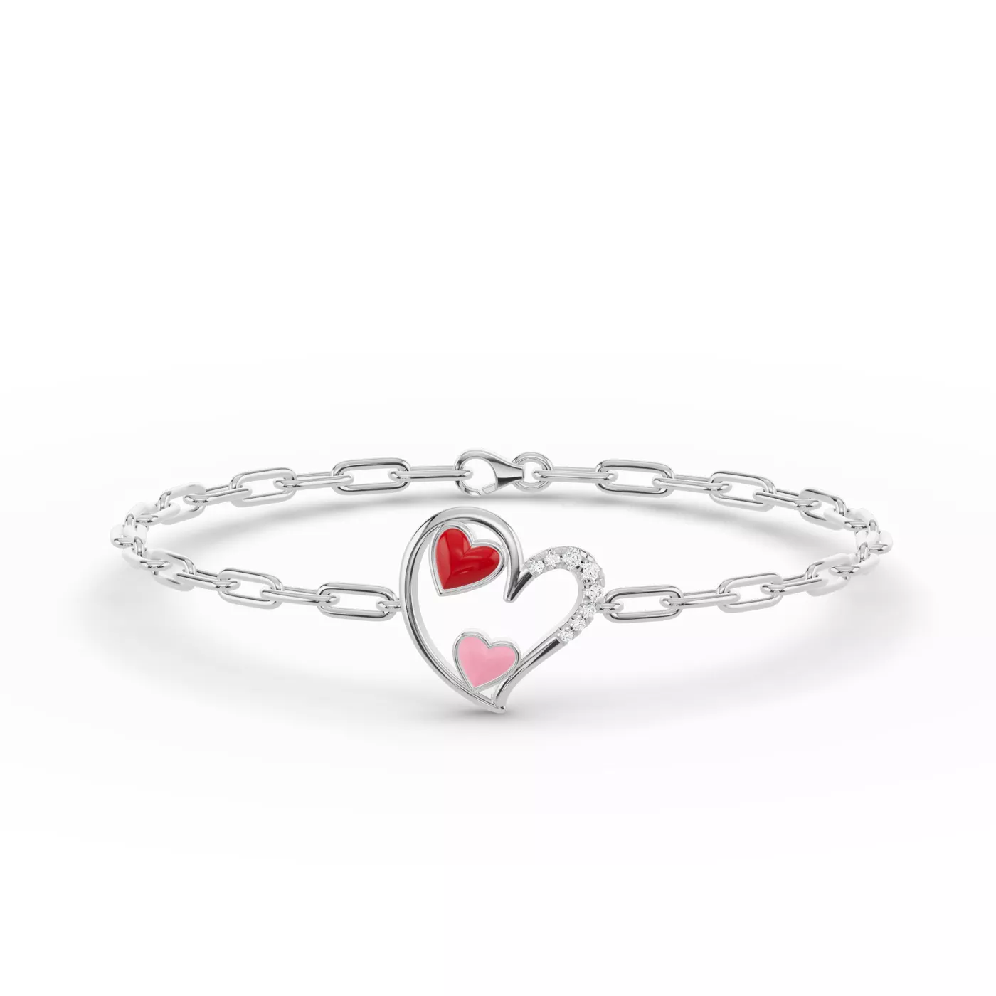 Heart Detail Design 14K White Gold Engagement Ring