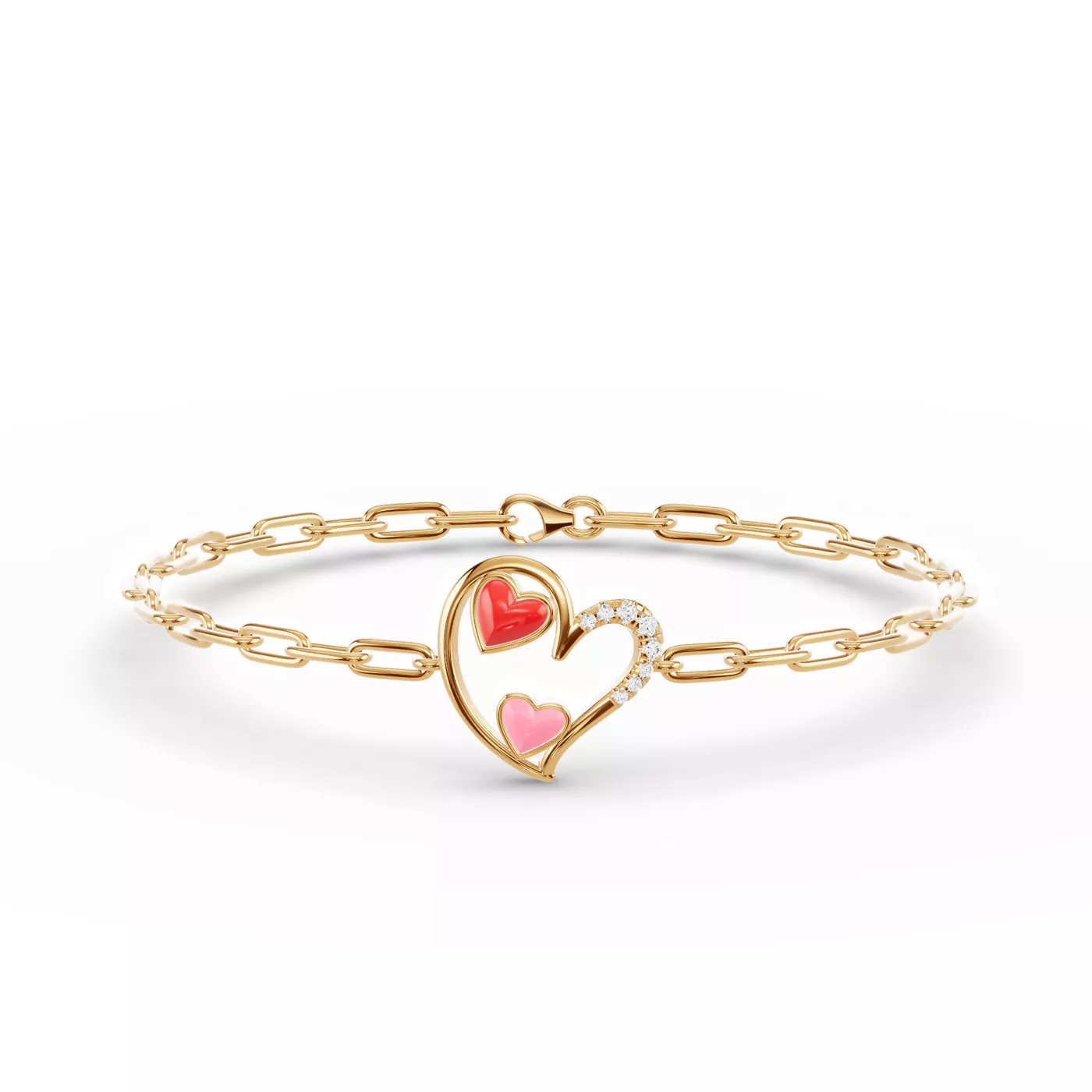 Heart Detail Design 14K Yellow Gold Engagement Ring