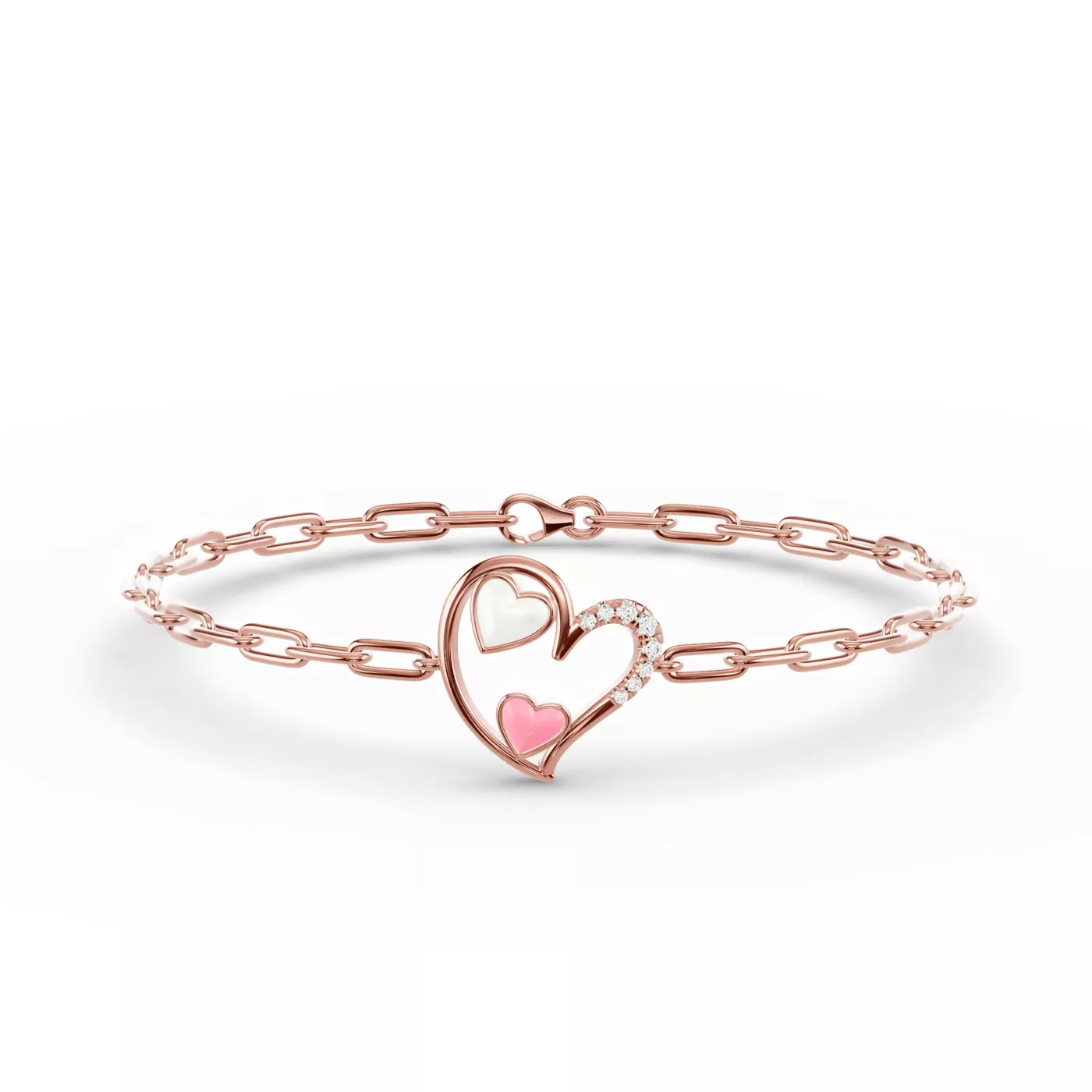 Heart Detail Design 14K Rose Gold Engagement Ring