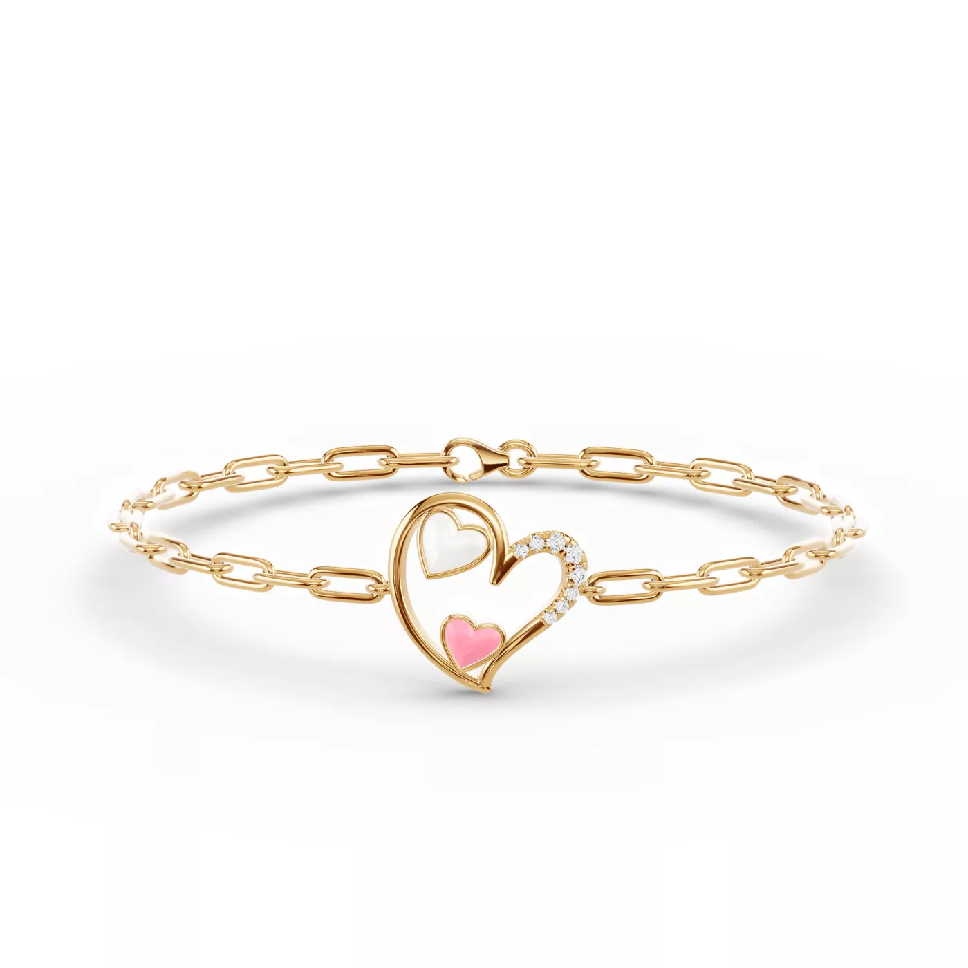 Heart Detail Design 14K Yellow Gold Engagement Ring