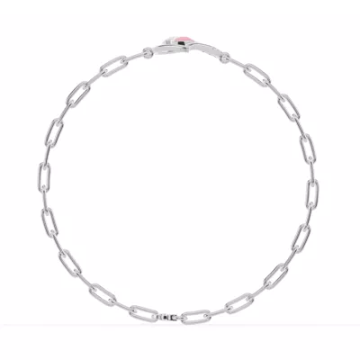 Duet Pavé Heart Bracelet – White & Pink