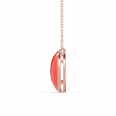 Amara Red Ceramic Lab Pavé Heart Necklace