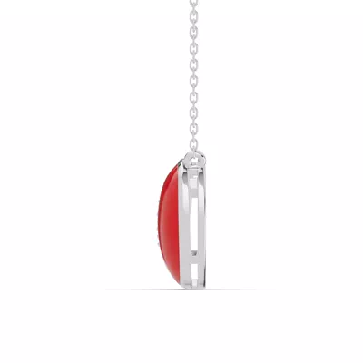 Amara Red Ceramic Pavé Heart Necklace