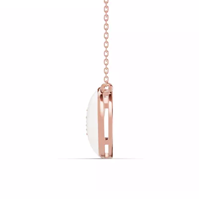 Amara White Ceramic Lab Pavé Heart Necklace