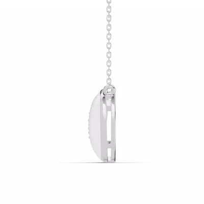 Amara White Ceramic Pavé Heart Necklace