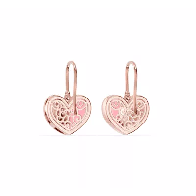 Amara Pink Ceramic Pavé Heart Earrings