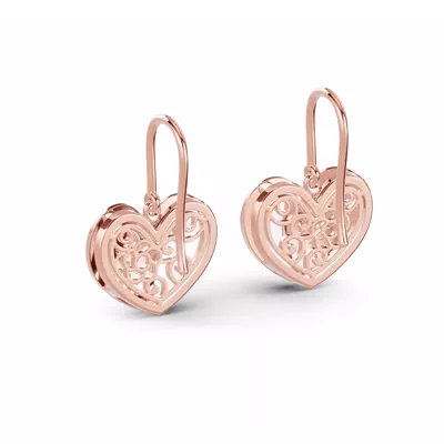 Amara White Ceramic Lab Pavé Heart Earrings